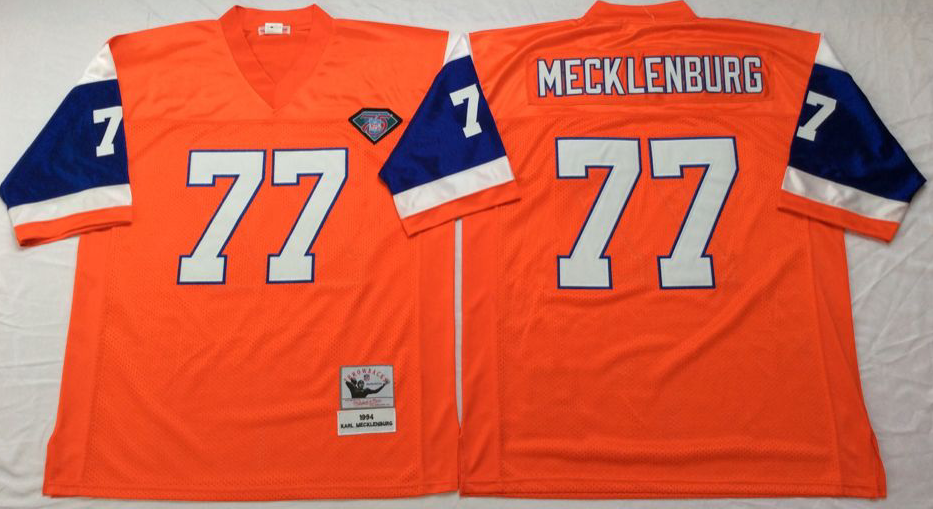 Men NFL Denver Broncos 77 Mecklenburg orange Mitchell Ness jerseys